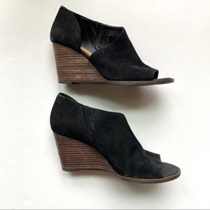 Lucky Brand Black Suede Tylera wedges size 8.5